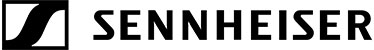 Sennheiser logo with its emblem and wordmark in black
